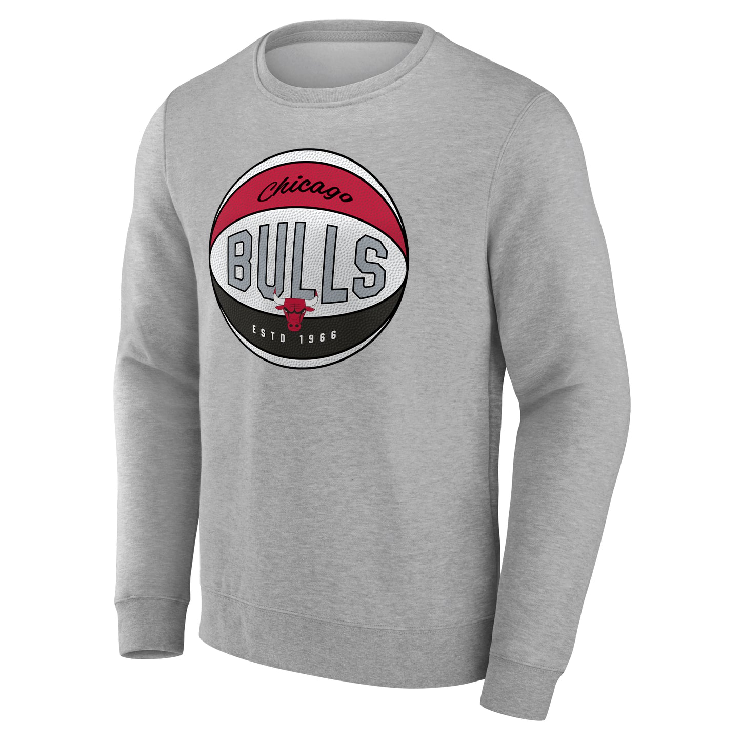 Chicago Bulls Grey Basketball Classic Crew Sweatshirt