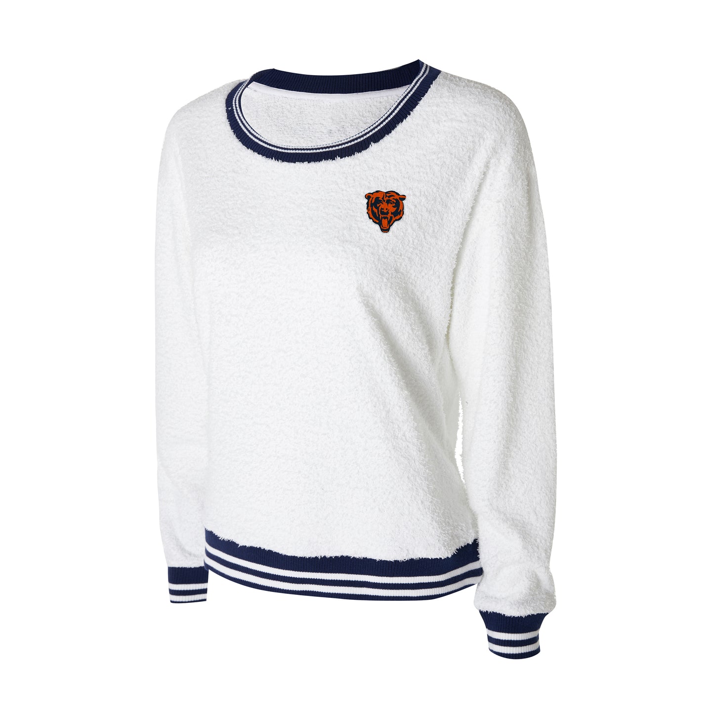Chicago Bears Women's Cream Sherpa Crewneck Top