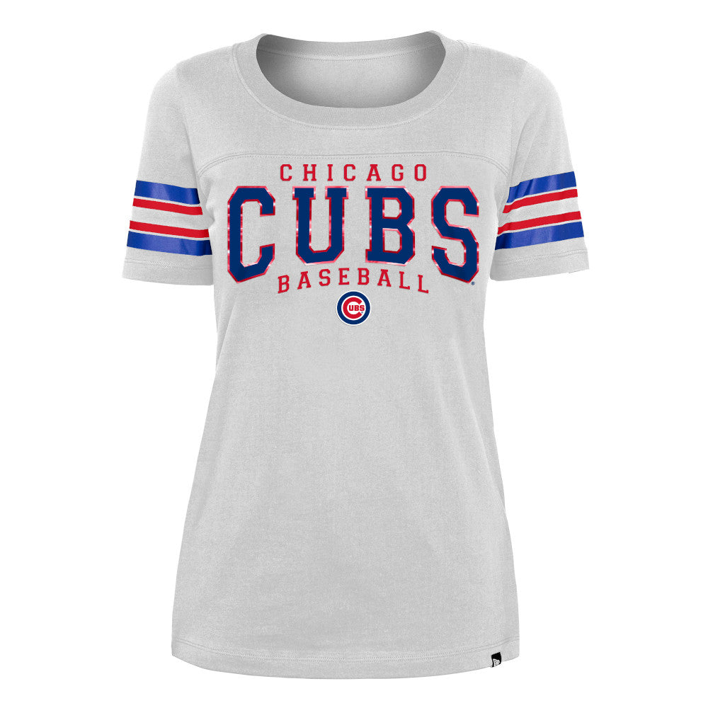 Chicago Cubs New Era Ladies Striped T-Shirt