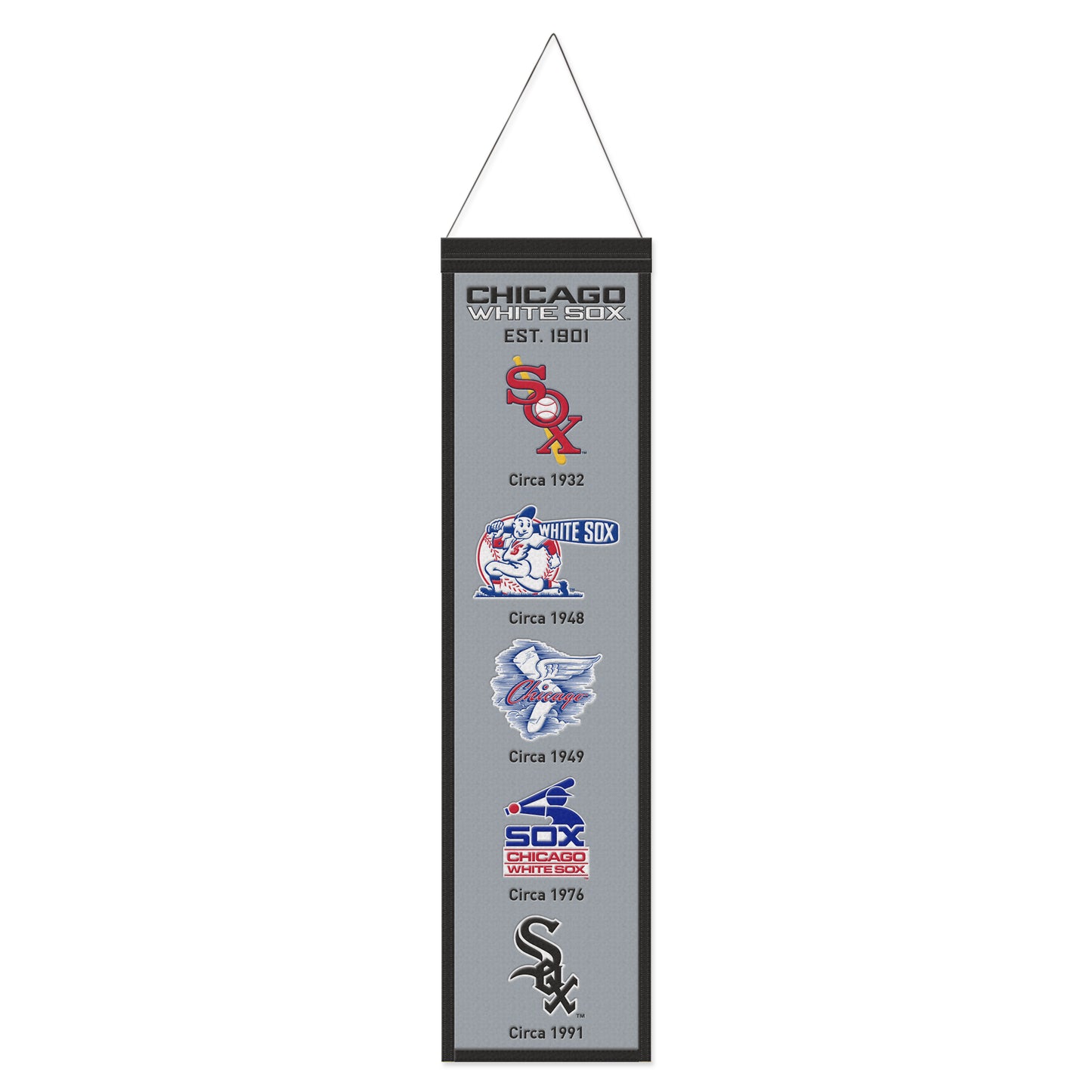 Chicago White Sox Grey 8"x32" Vintage Heritage Banner