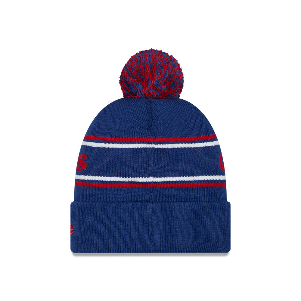 Chicago Cubs Royal Blue OTC Stripes Pom Knit Hat