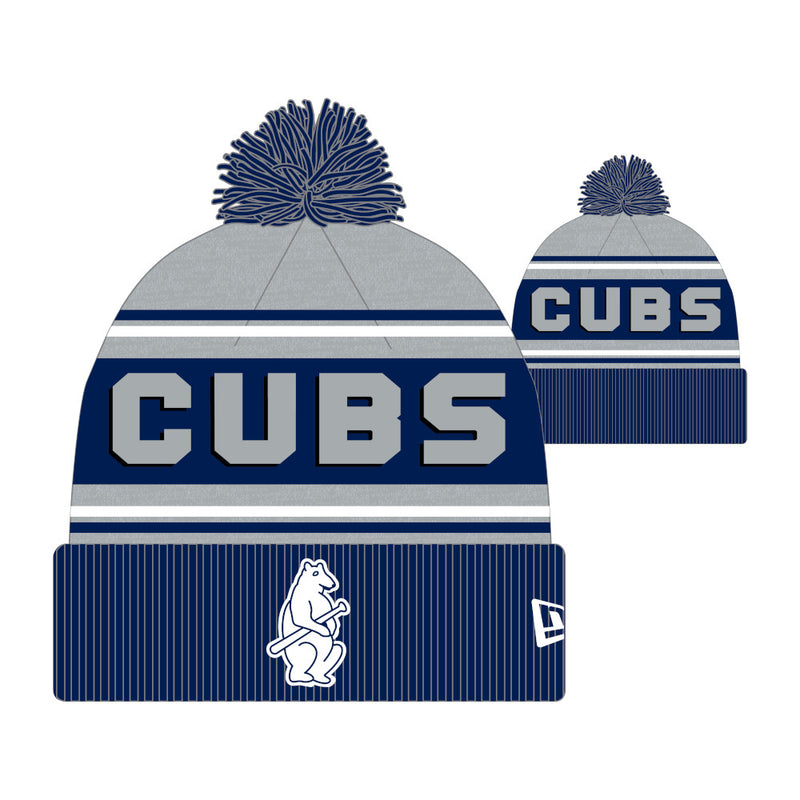 Chicago Cubs Navy Evergreen 1914 Pom Knit Hat