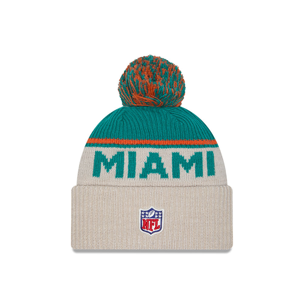 Miami Dolphins 2024 Sideline New Era Historic Sport Knit Hat