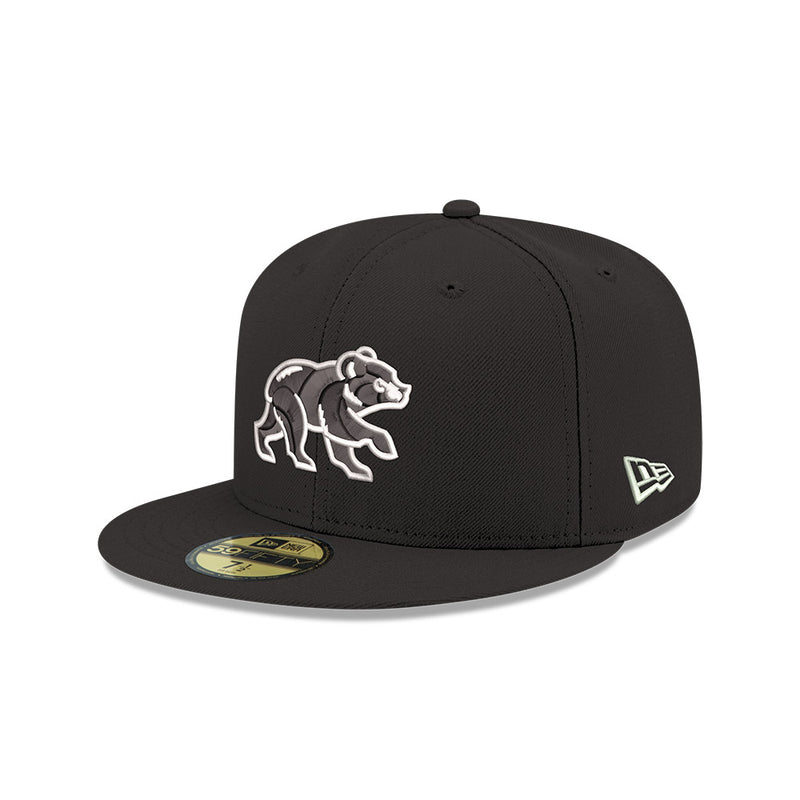 Chicago Cubs New Era Walking Bear Black 59FIFTY Fitted Hat