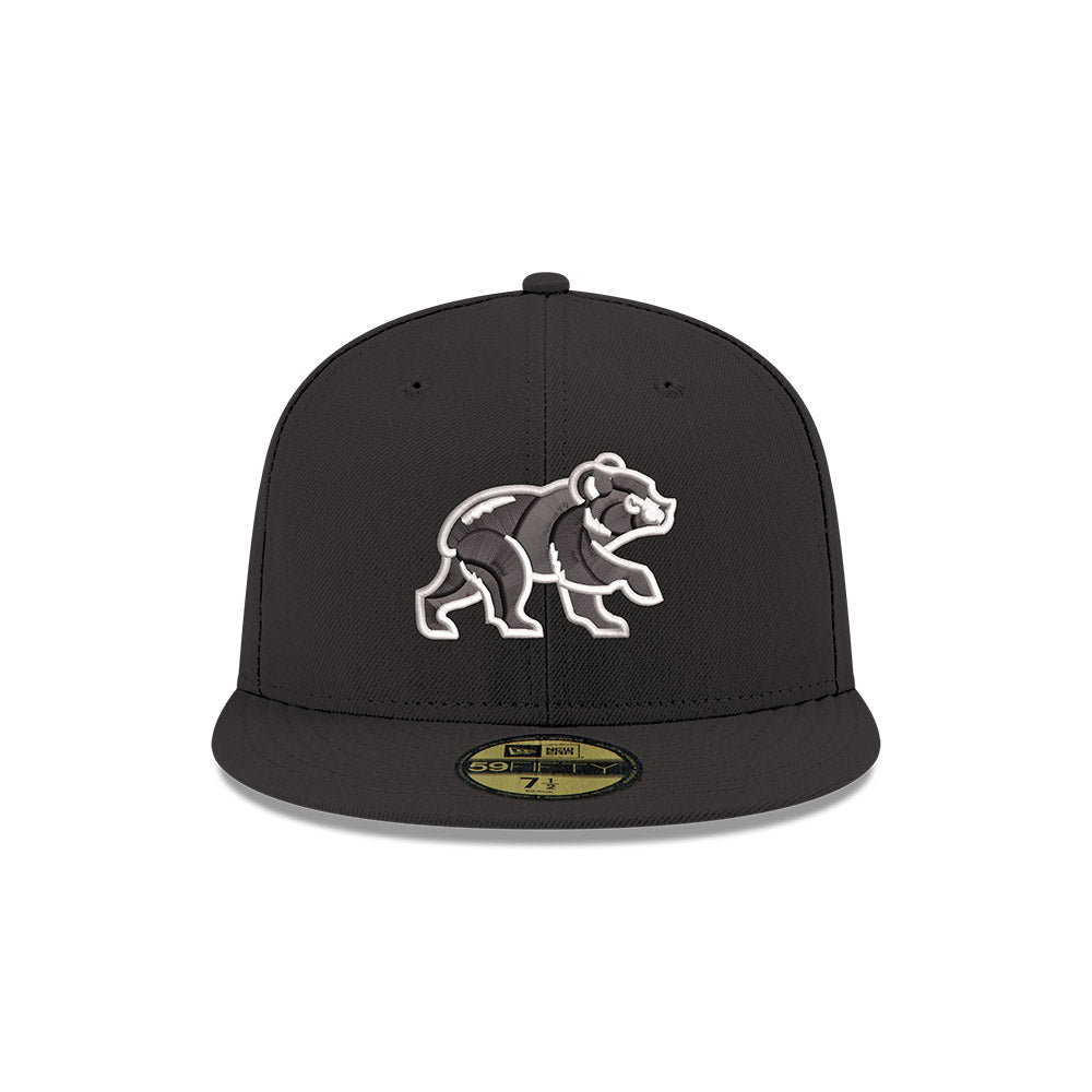 Chicago Cubs New Era Walking Bear Black 59FIFTY Fitted Hat