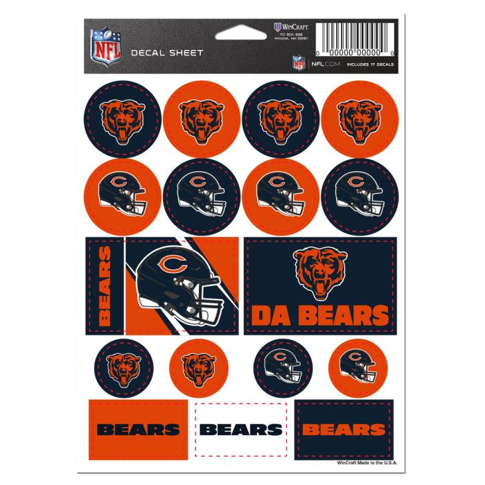 Chicago Bears 5"x7" Vinyl Sticker Sheet