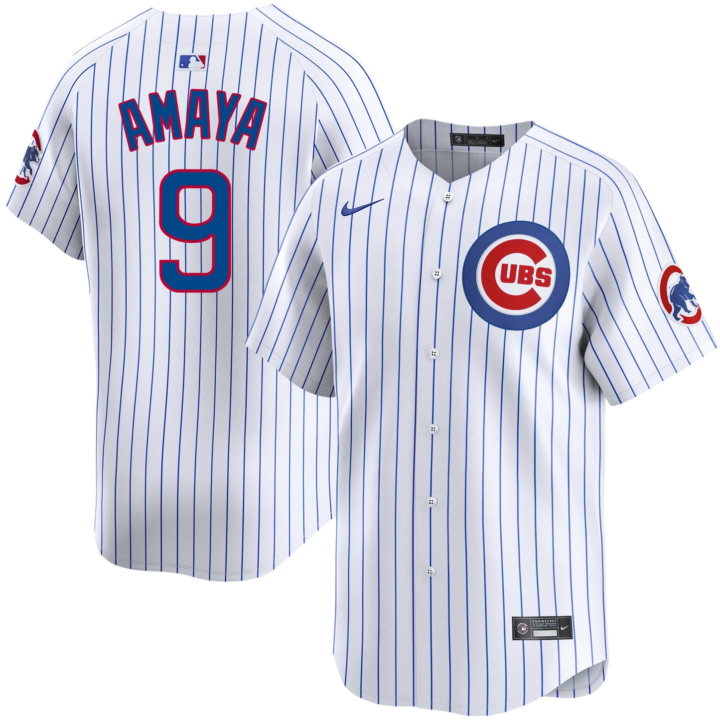 Miguel Amaya Chicago Cubs Nike White Pinstripe Home Limited Men's Jersey