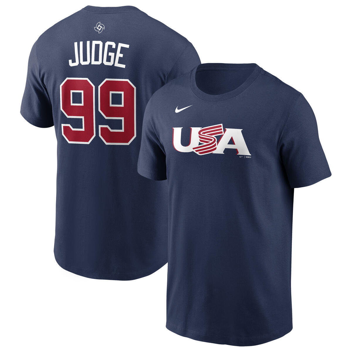 WBC2026 アーロンジャッジUSA Tシャツ JUDGE 99 ネイビー Aaron Judge USA World Baseball Classic 2026 Nike Navy Player T