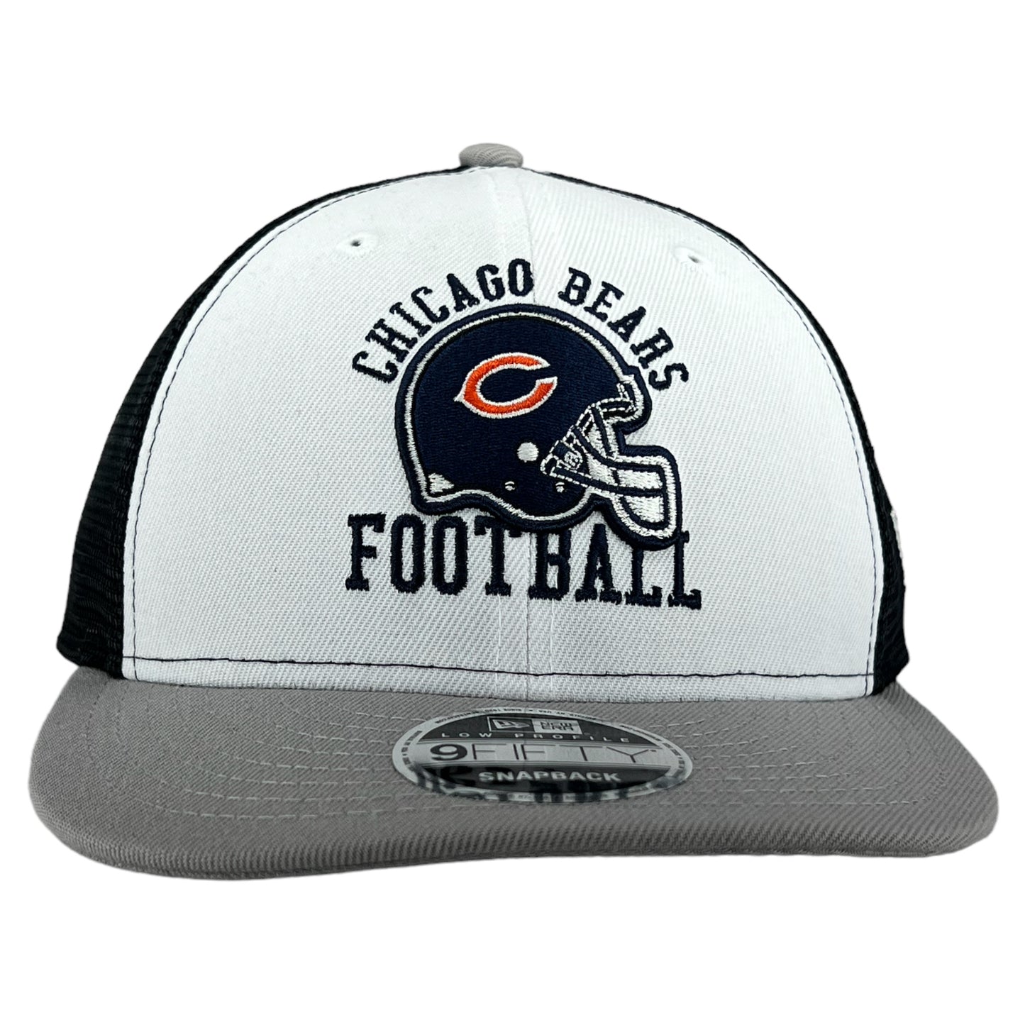 Chicago Bears White/Grey/Navy Mesh New Era Low Profile 9FIFTY Snapback Hat