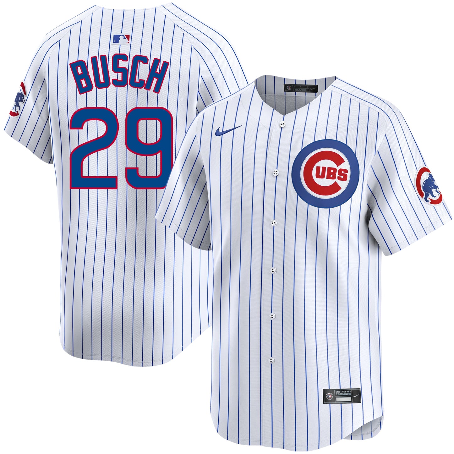Michael Busch Chicago Cubs Nike White Pinstripe Home Limited Men's Jersey