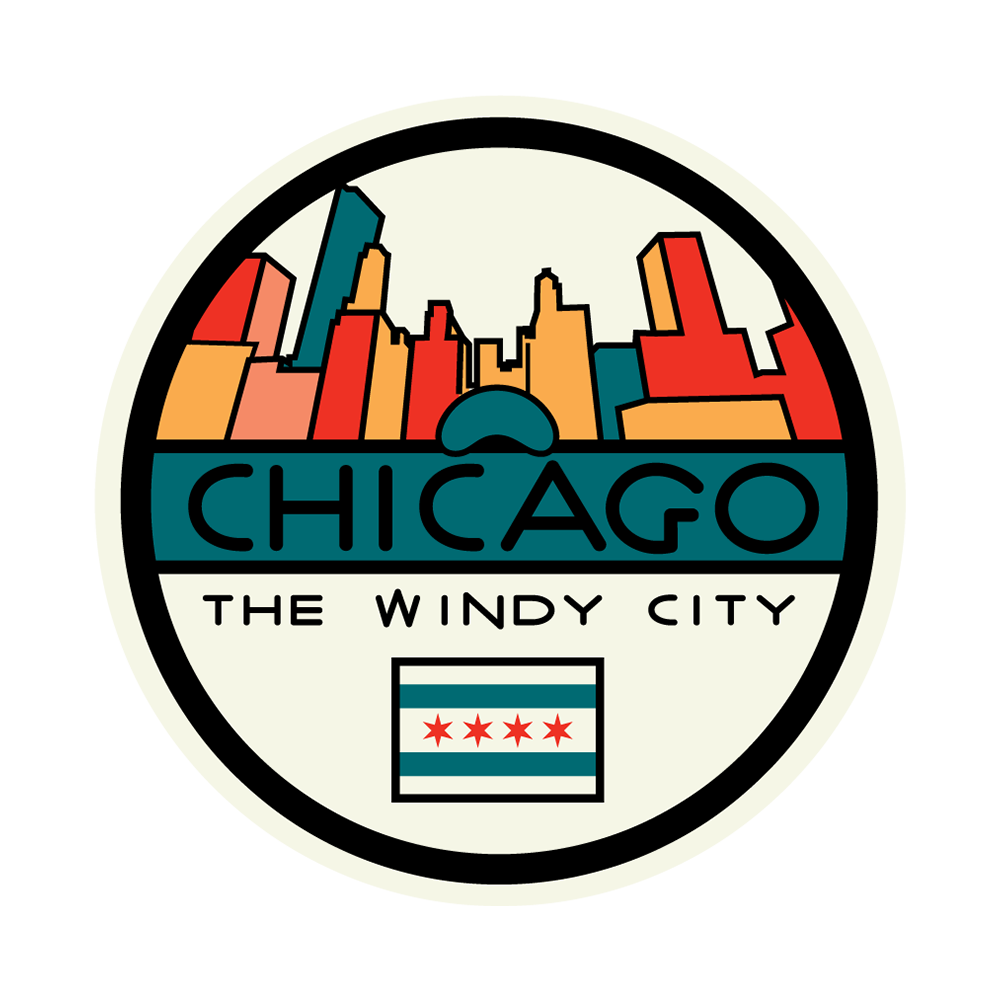 Chicago Colorful Windy City Sticker