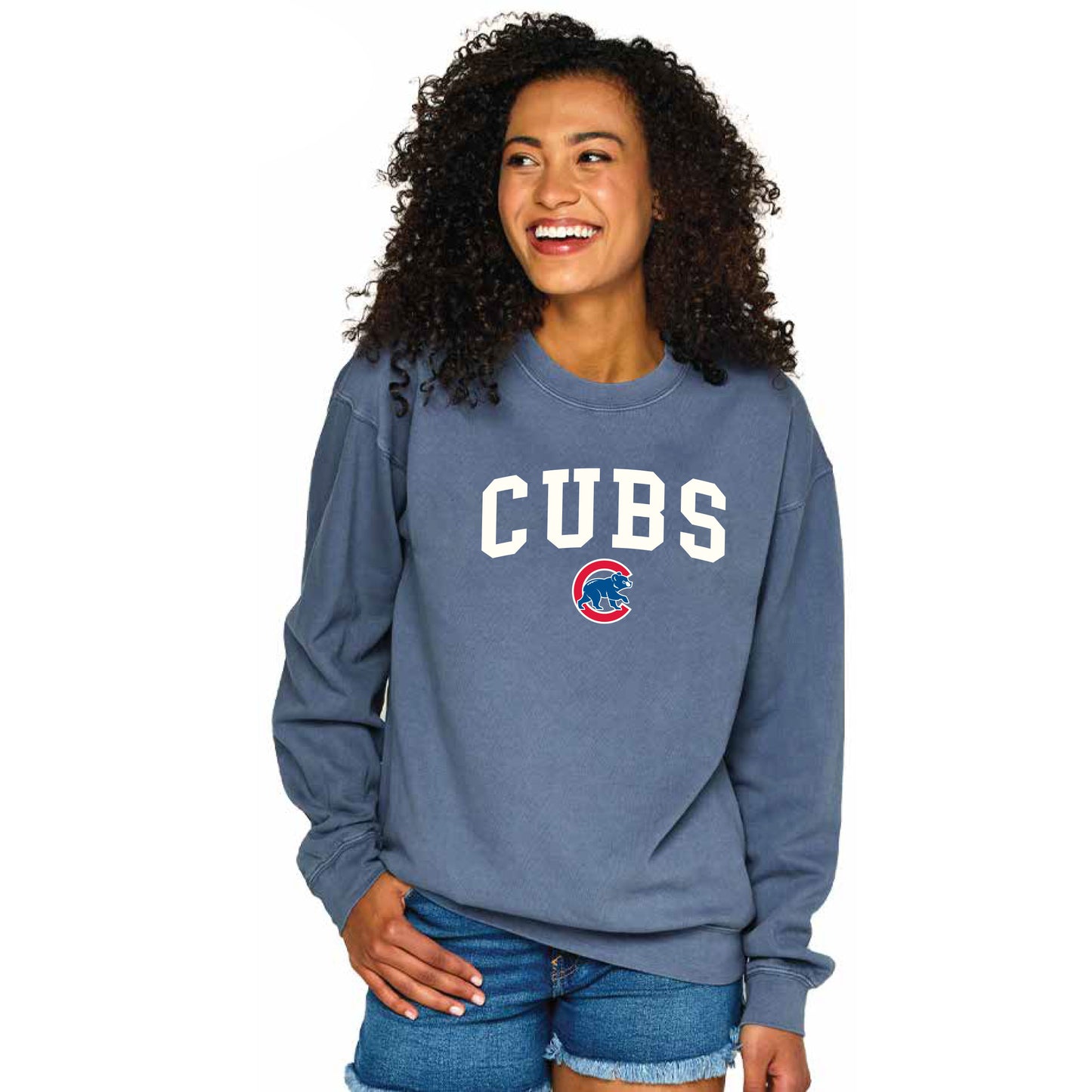 Chicago Cubs Women's Denim Crew