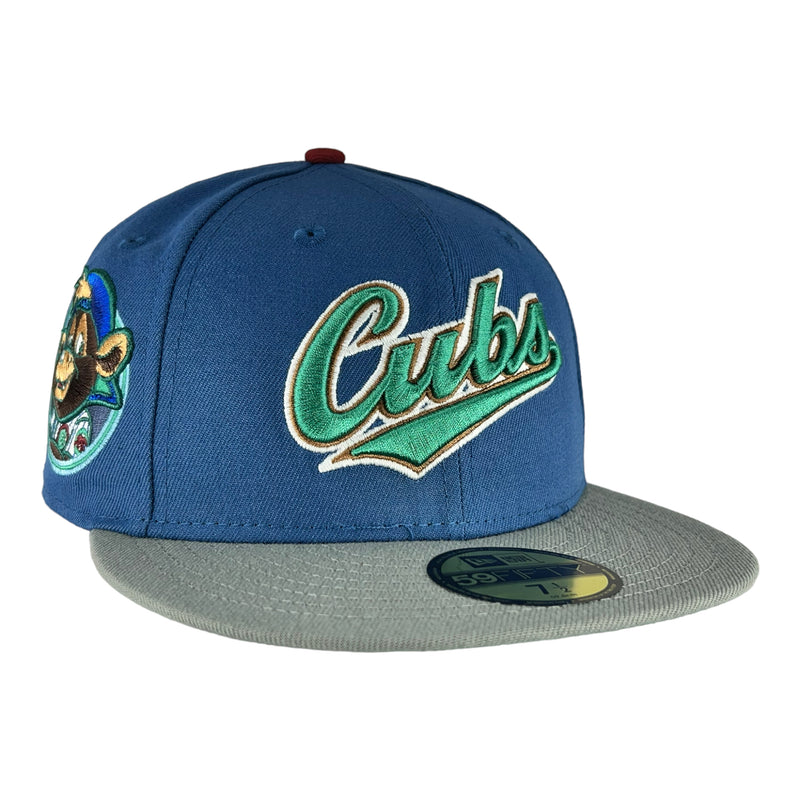 Chicago Cubs Indigo Script New Era 59FIFTY Fitted Hat
