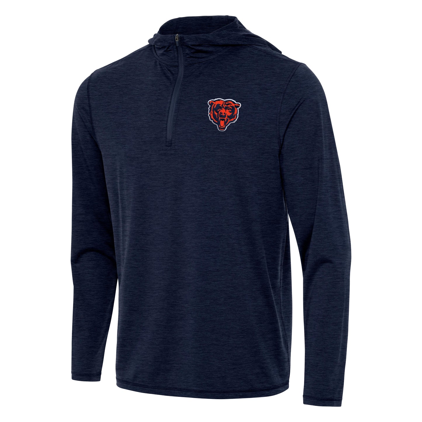 Chicago Bears Antigua Navy Heather 1/4 Zip Tidy Pullover Hoodie
