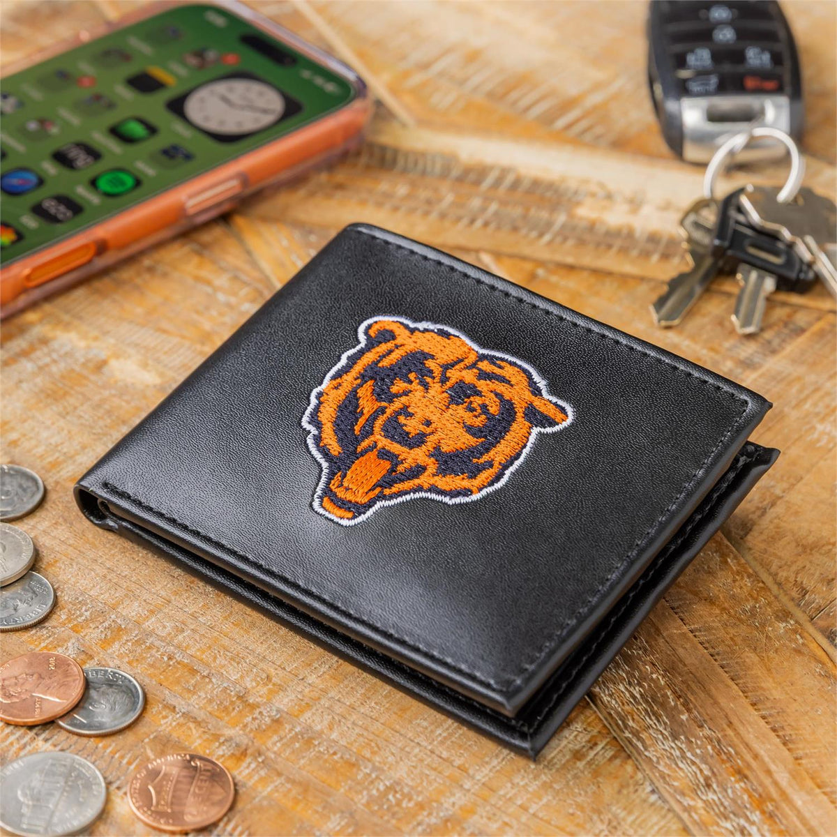 Chicago Bears Embroidered Leather Bi-fold Wallet