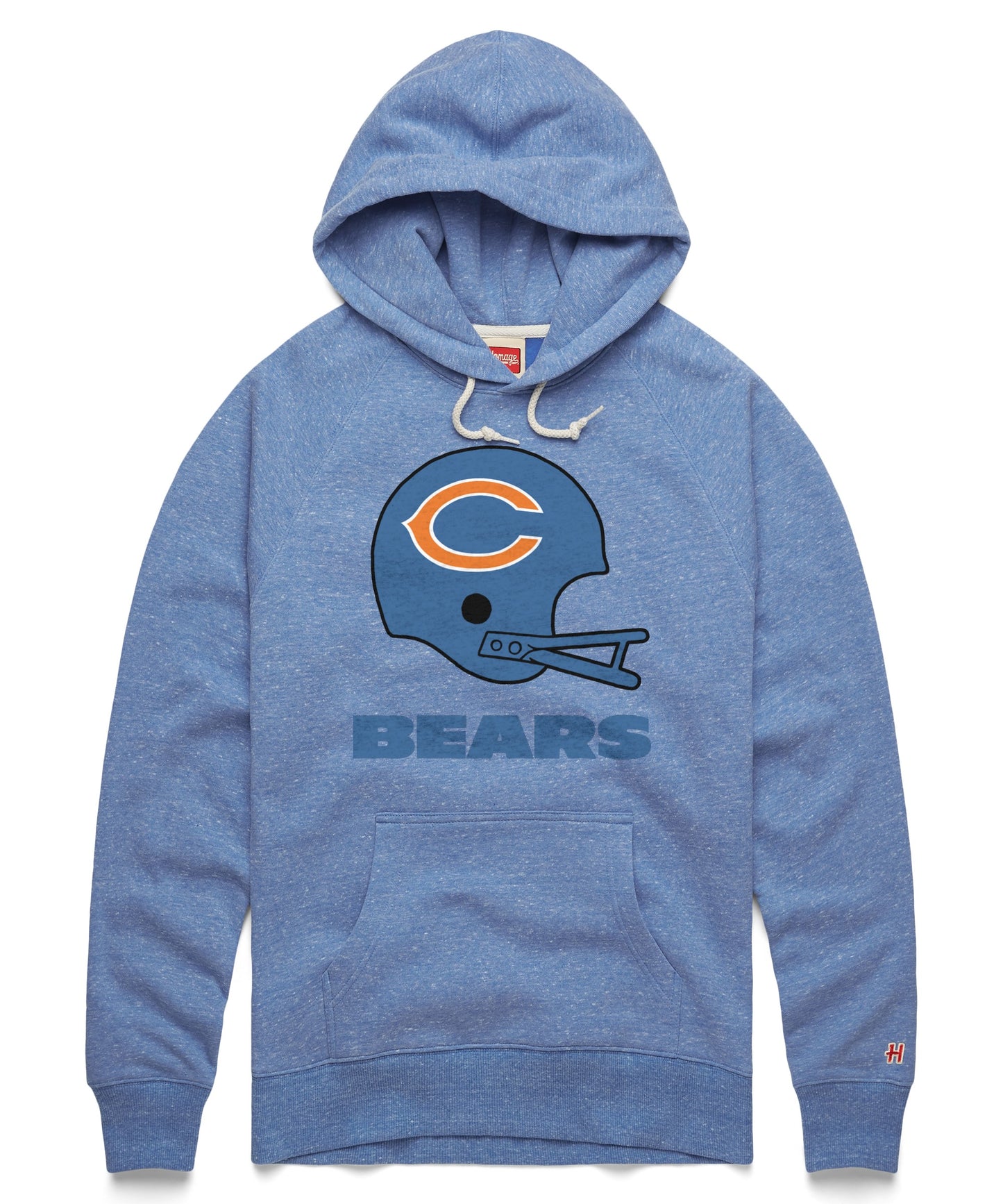 Chicago Bears Homage Helmet Columbia Blue Super Soft Hoodie