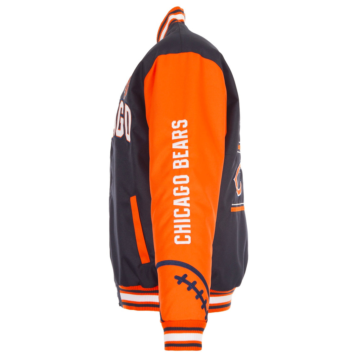 Chicago Bears JH Design Navy & Orange Button Up Jacket