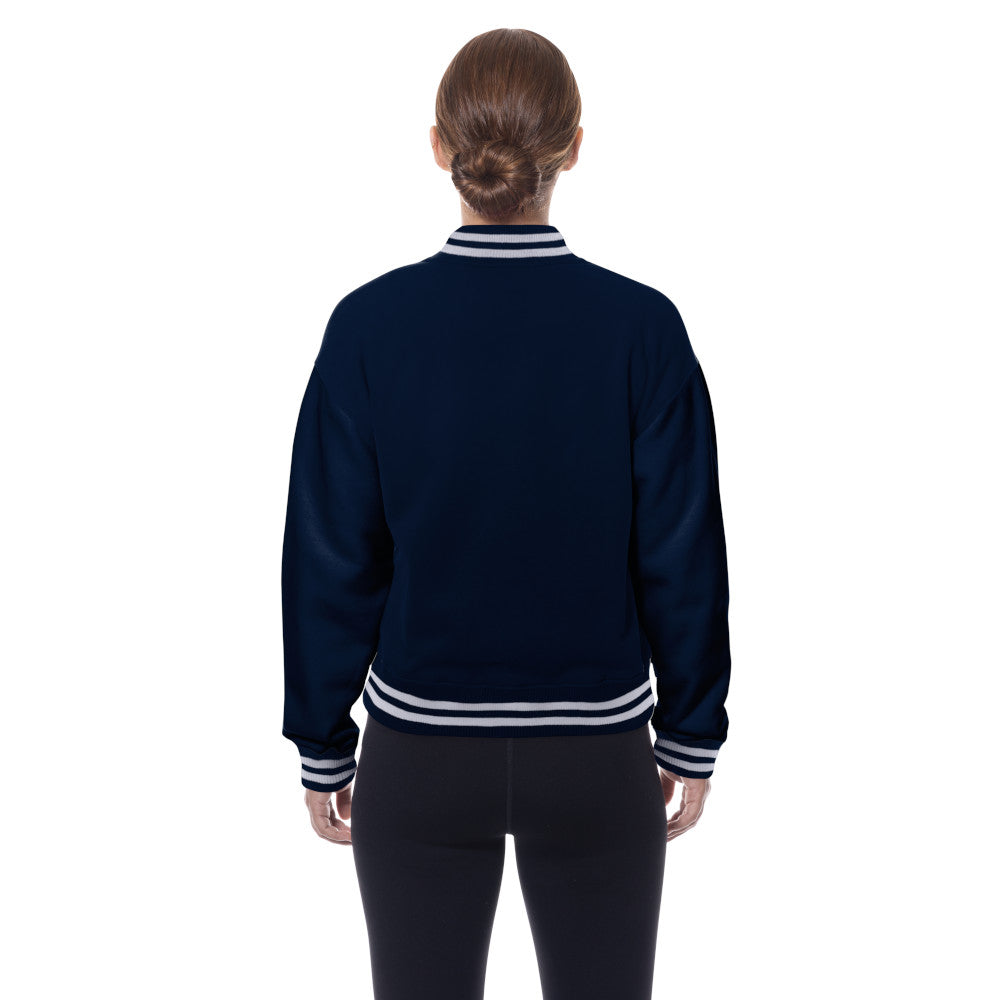 Chicago Bears New Era Ladies Snap Button Navy Varsity Jacket