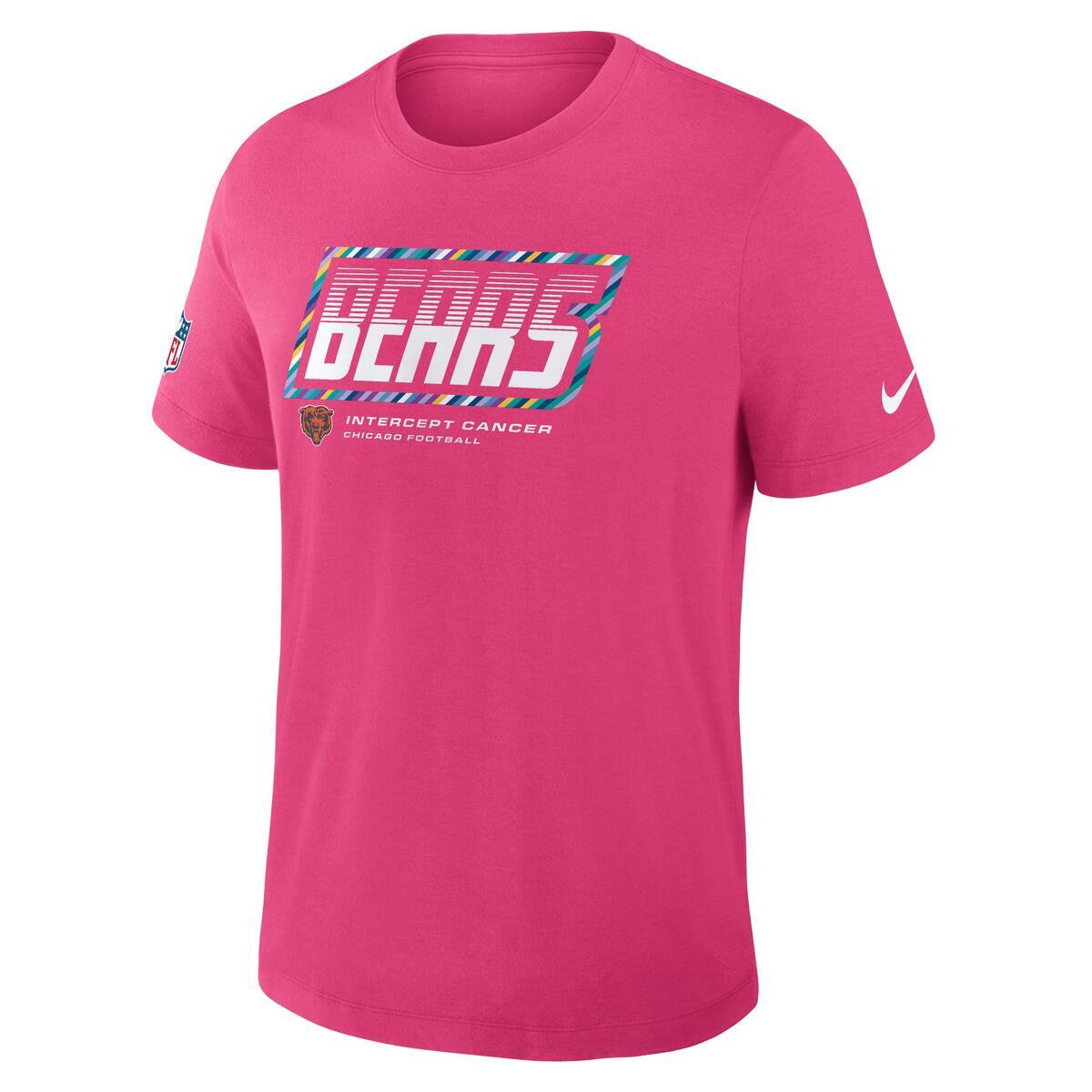 Chicago Bears Nike Men's Crucial Catch Pink T-Shirt