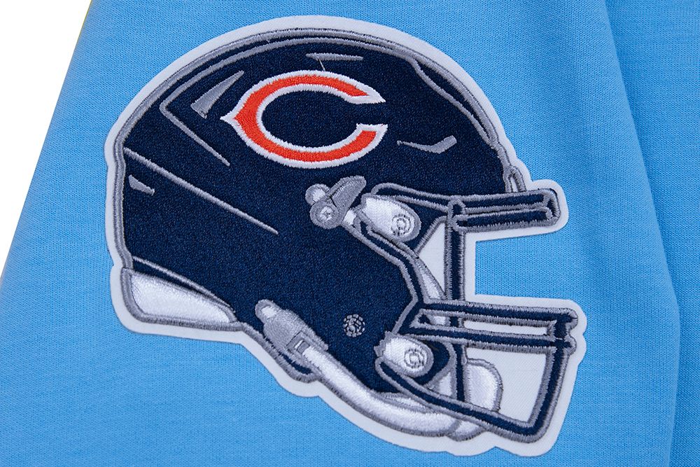 Chicago Bears Pro Standard Men's Full Zip Columbia Blue Hoodie Classic Chenille