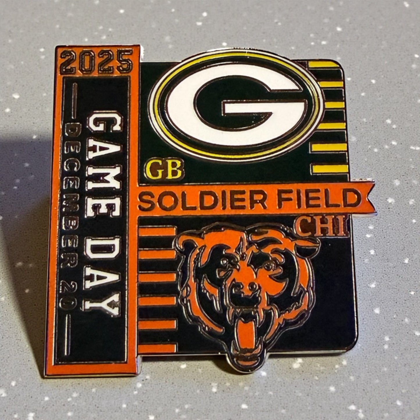 Chicago Bears vs. Green Bay Packers December 20, 2025 Solider Field Game Day Collector's Pin