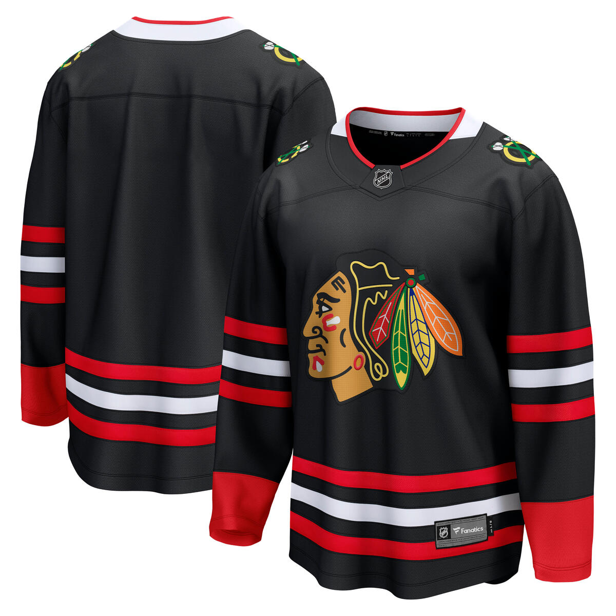 Men's Fanatics Black Chicago Blackhawks Alternate Breakaway Jersey Size: 3XL