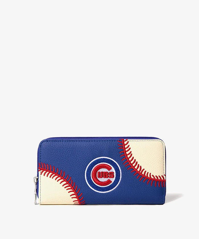 Chicago Cubs Baseball Stitch Zip Wallet