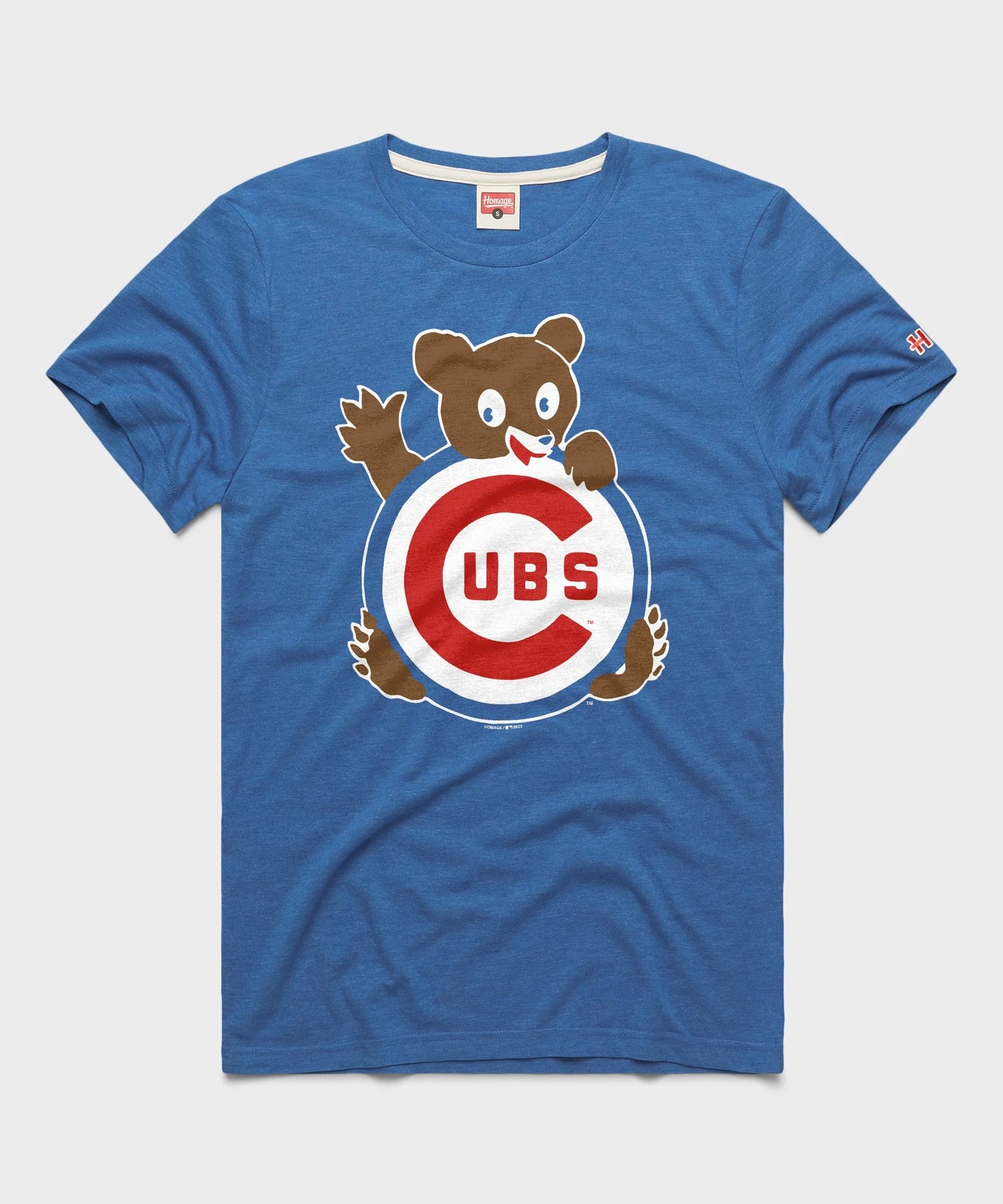 Chicago Cubs Homage Retro Waving Bear Royal T-Shirt