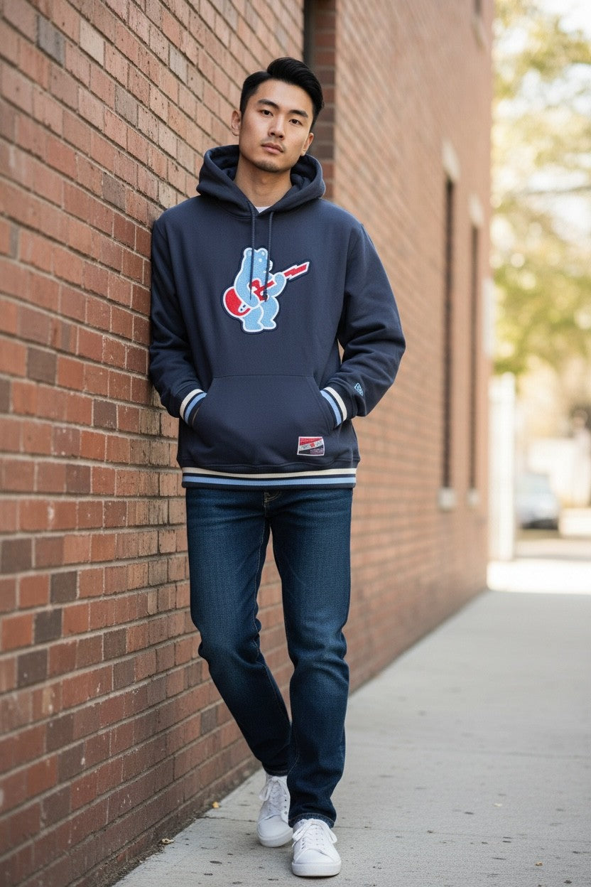 Chicago Cubs New Era Navy Rock Bear Hoodie