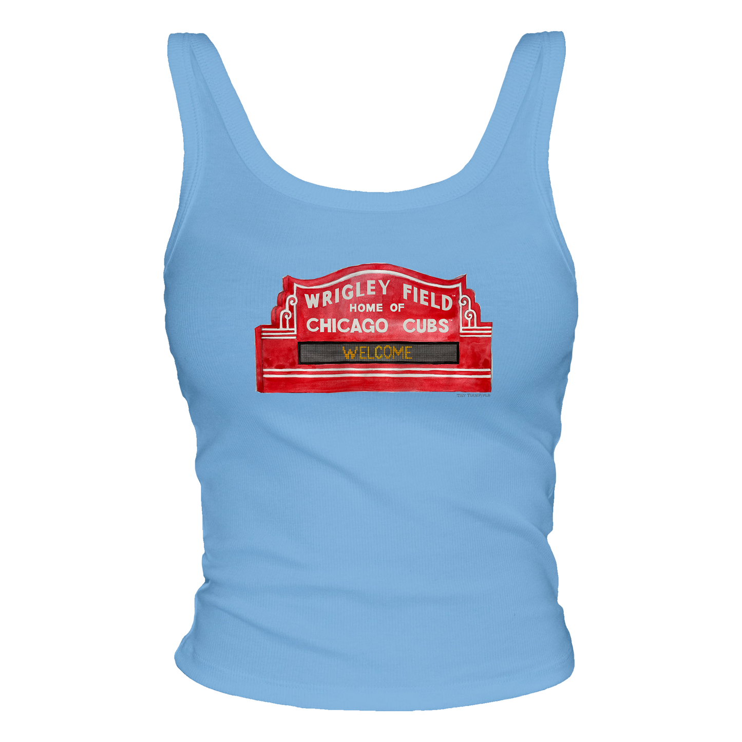 Chicago Cubs Tiny Turnip Women’s Light Blue Wrigley Field Marquee Tank Top