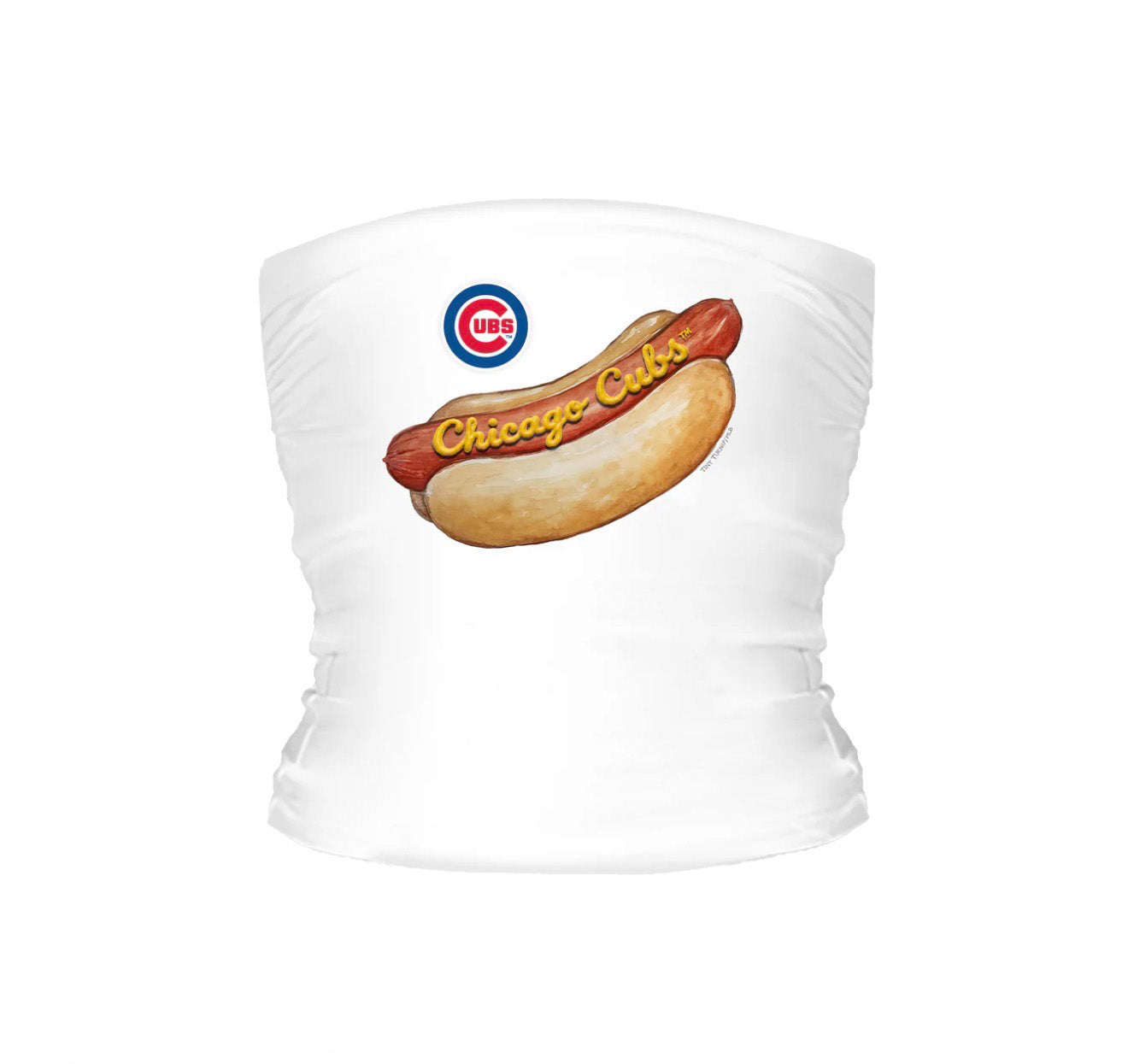 Chicago Cubs Women's Hot Dog White Crop Tube Top