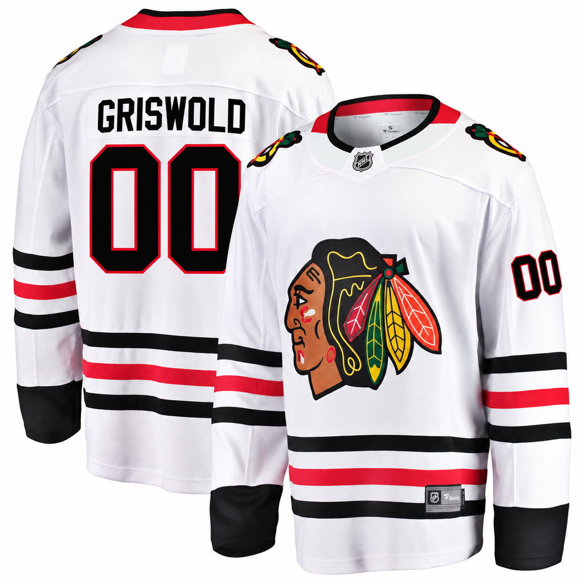Clark Griswold Chicago Blackhawks White Fanatics Breakaway Men's Jersey