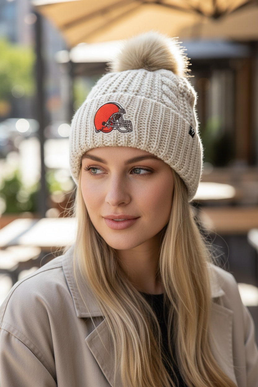 Cleveland Browns '47 White Meeko Knit Hat