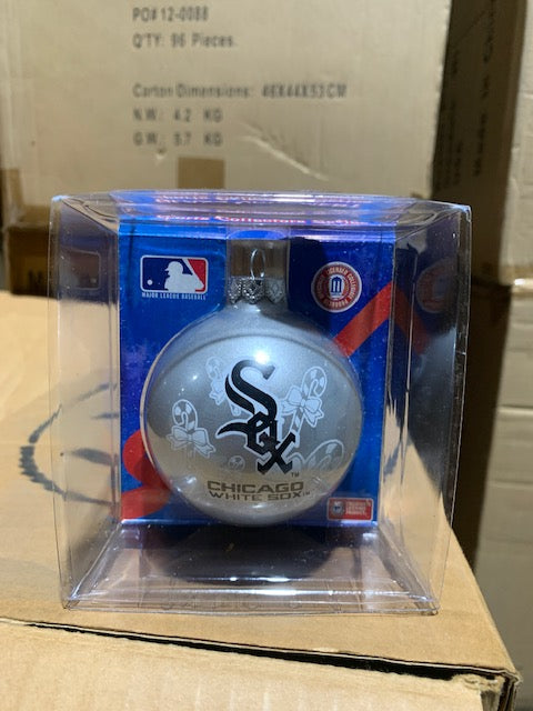 Chicago White Sox Candy Cane Glass Ball Ornament