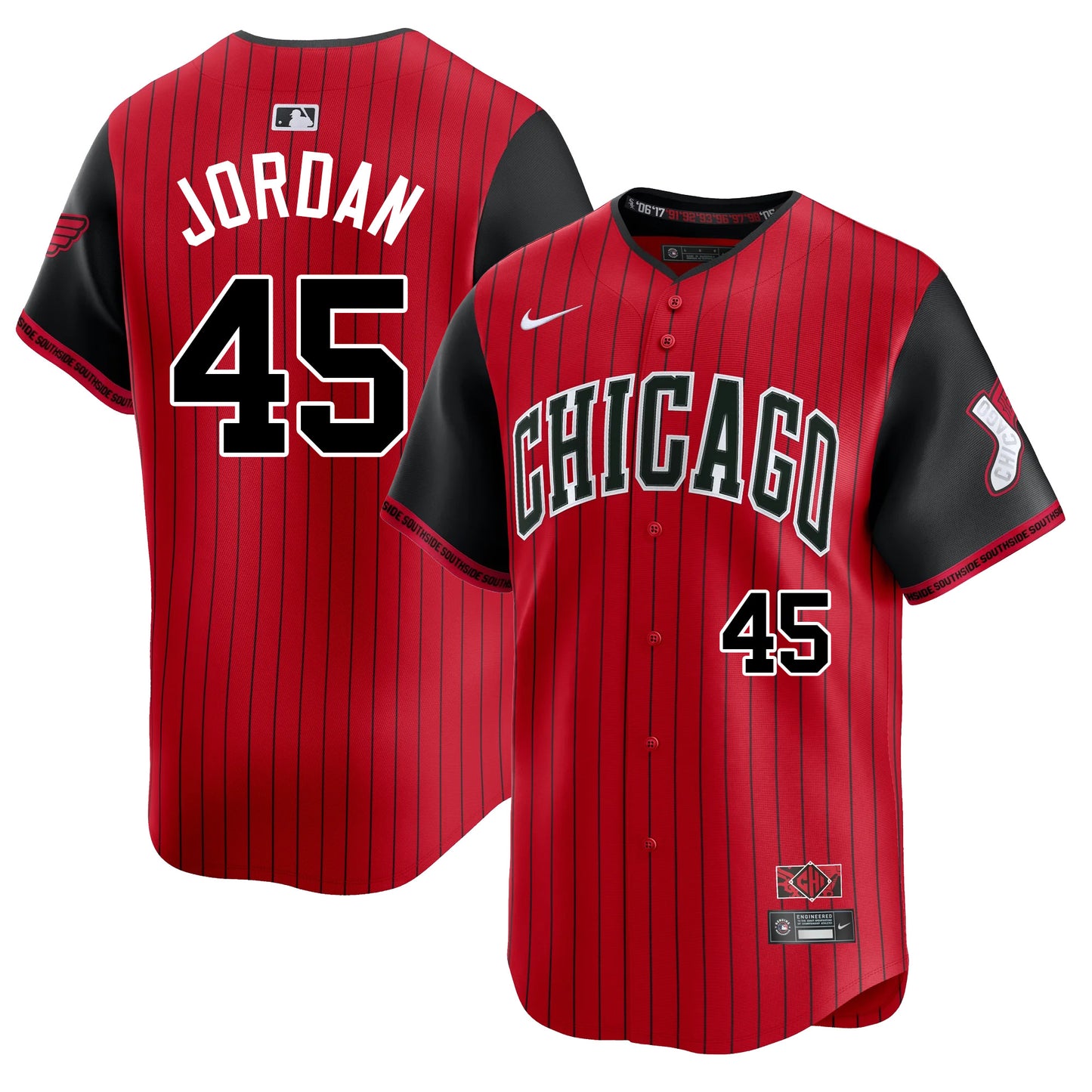 Jordan 45 Chicago White Sox Nike Men's Red/Black 2025 City Connect Limited Jersey