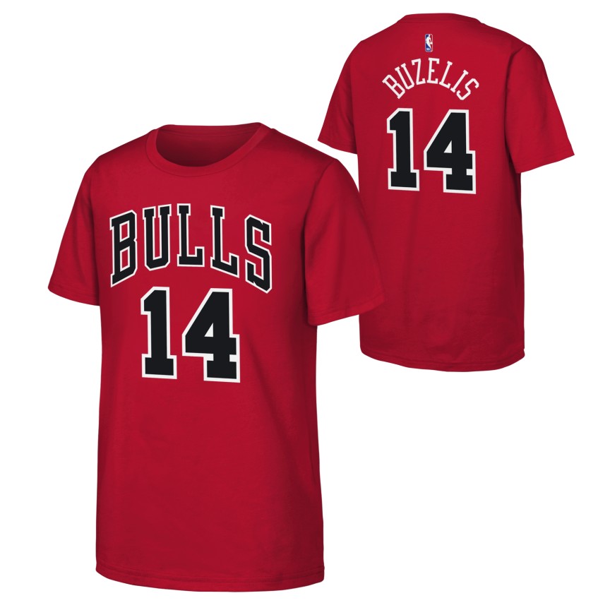bulls fahrrad shirt Youth Matas Buzelis Chicago Bulls Red Player T-Shirt – Clark Street Sports