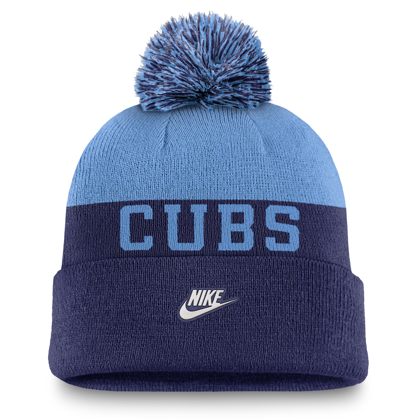 Chicago Cubs Nike Navy/Valor Blue Winter 2024 Pom Knit Hat