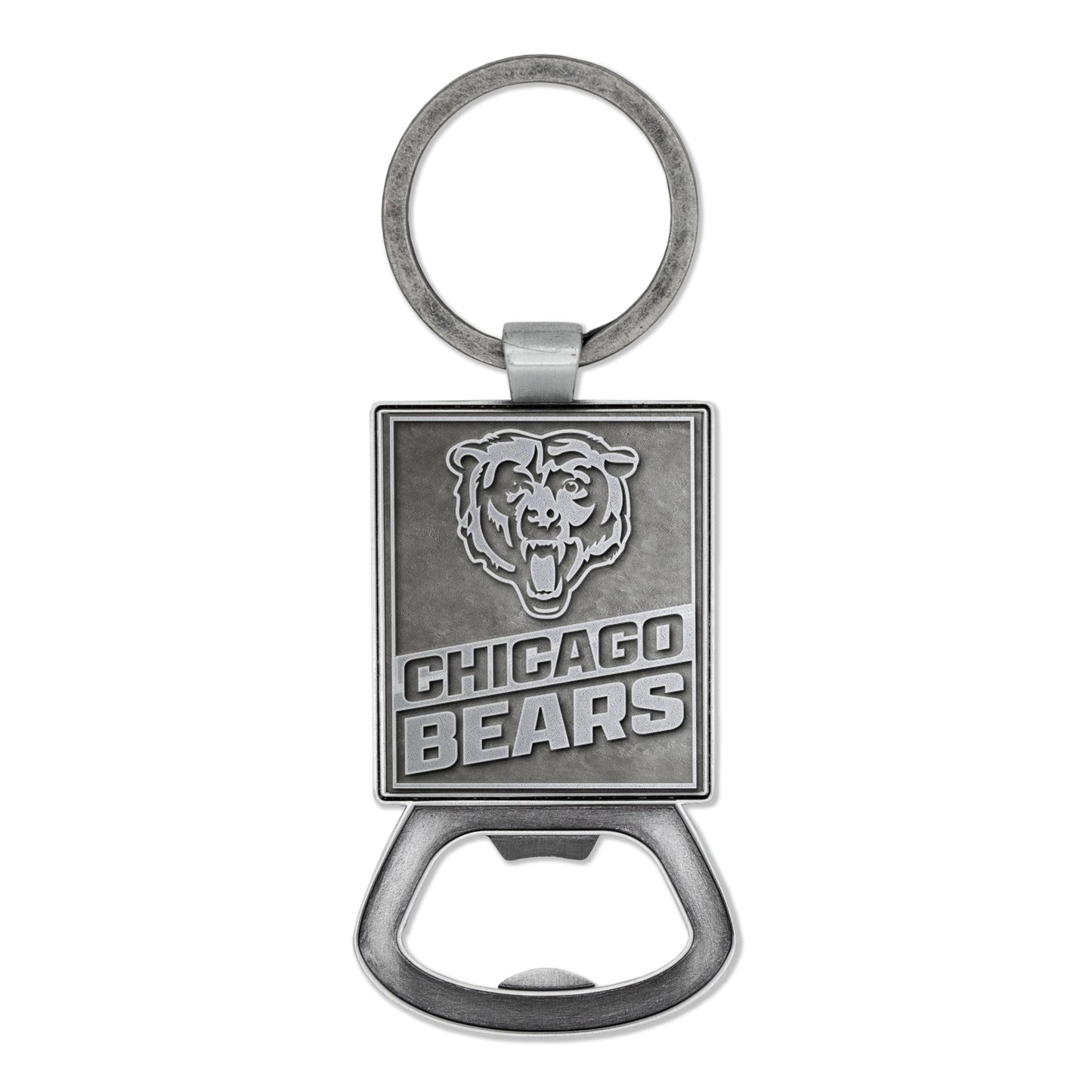 Chicago Bears Double Sided Pewter Metal Bottle Opener Keychain