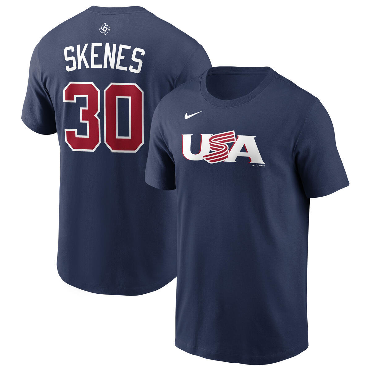 ポール・スキーンズ WBC 2026 アメリカ代表 Tシャツ(M) Paul Skenes USA World Baseball Classic 2026 Nike Navy Player T