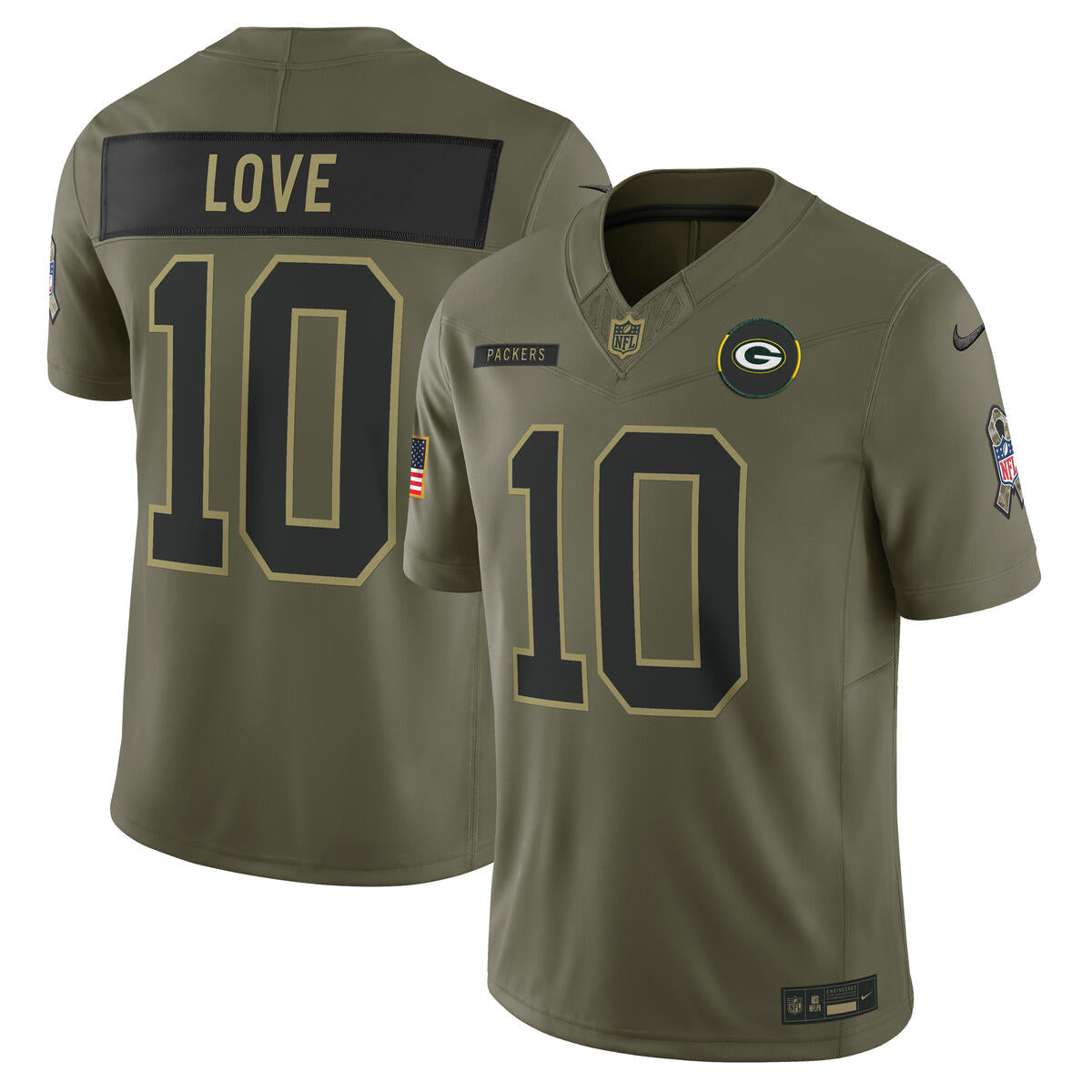 Jordan Love Green Bay Packers Nike Men's 2025 Salute to Service
