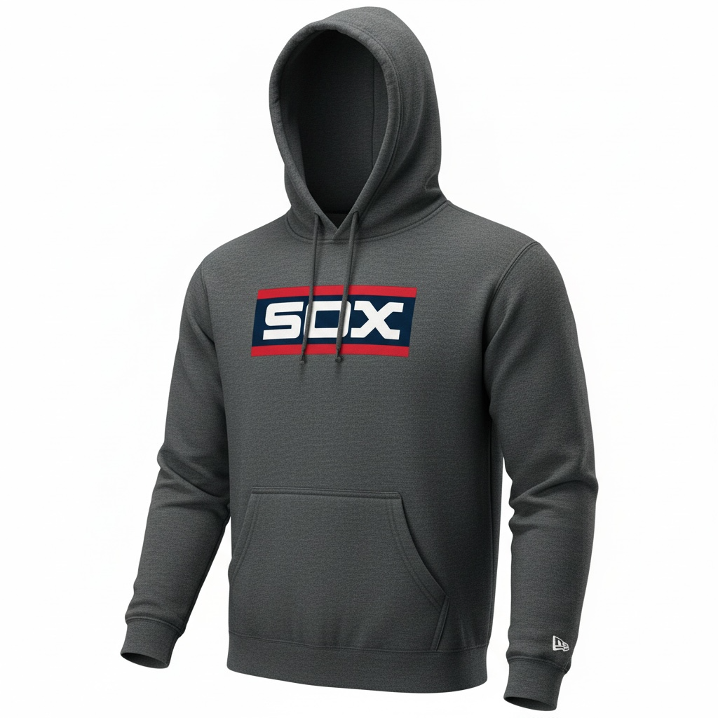 Chicago White Sox New Era Charcoal Heather 1983 Striped Hoodie