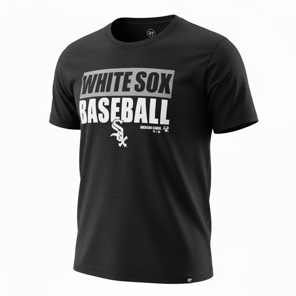 Chicago White Sox Baseball '47 Super Rival Black T-Shirt