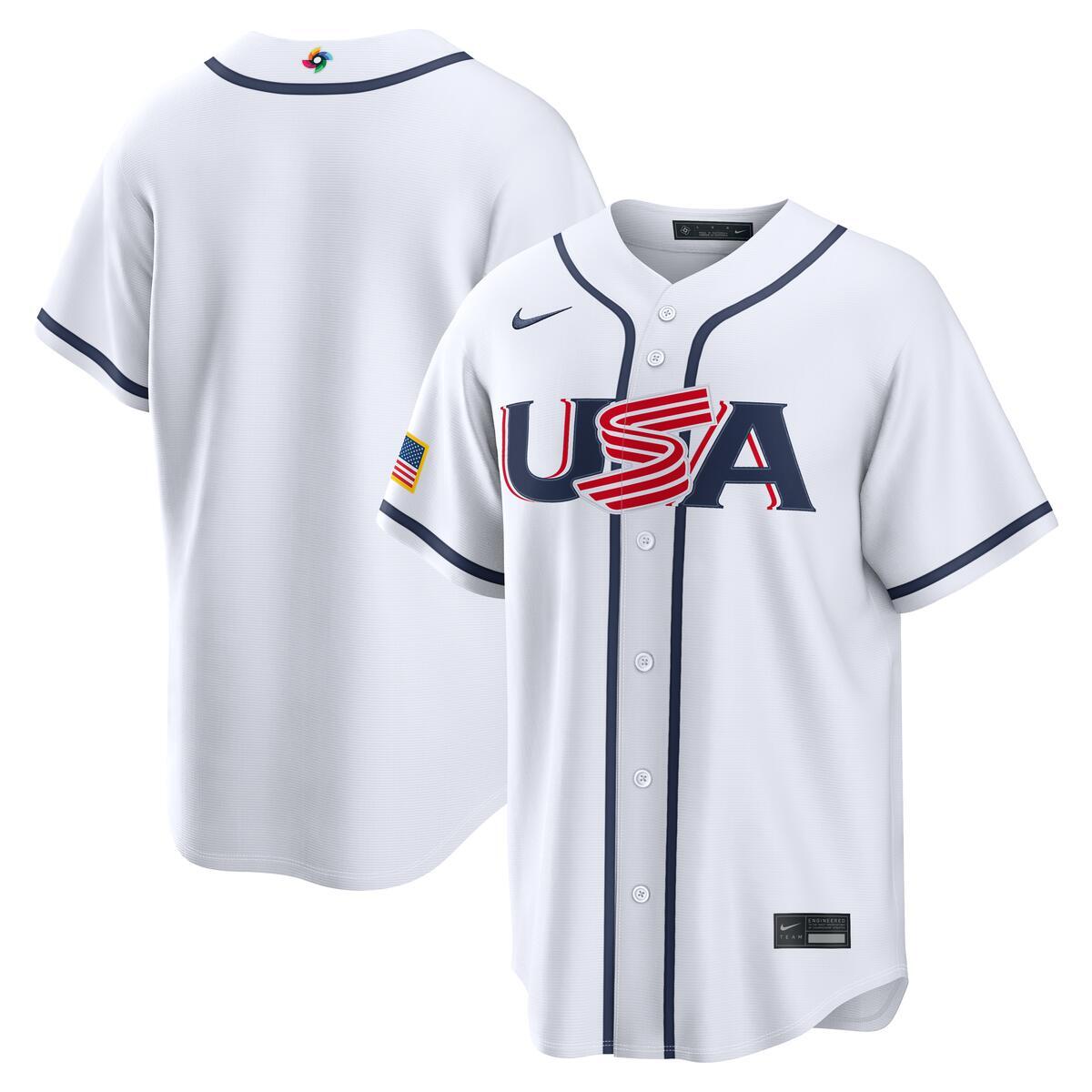 USA World Baseball Classic 2026 Nike White Home Jersey – Clark