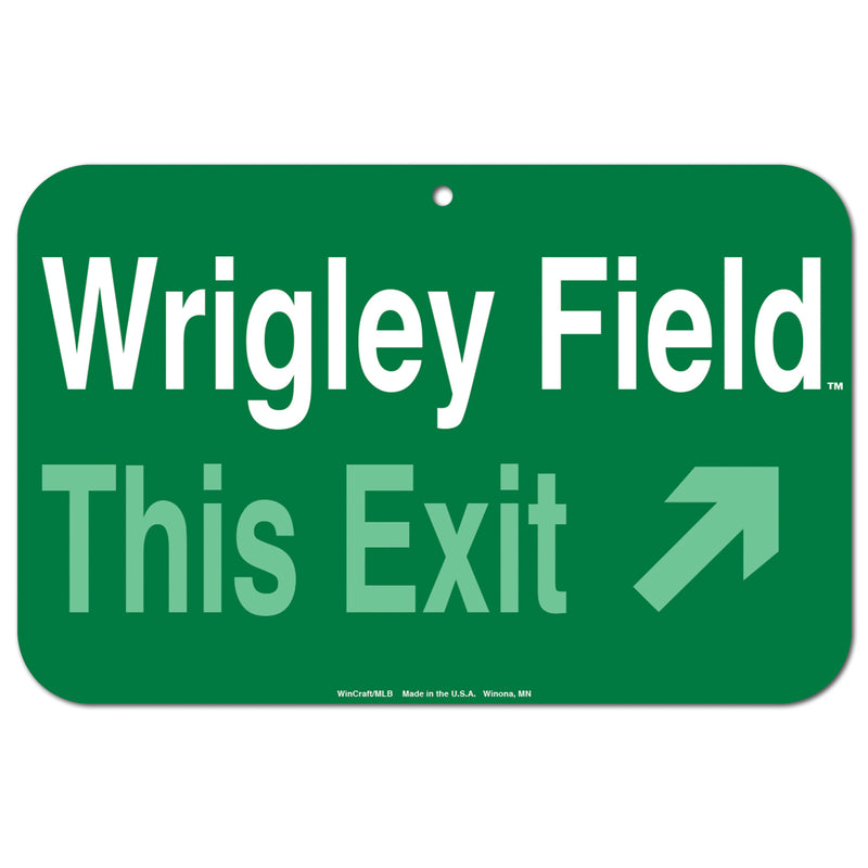 Wrigley Field This Exit Plastic Green Sign