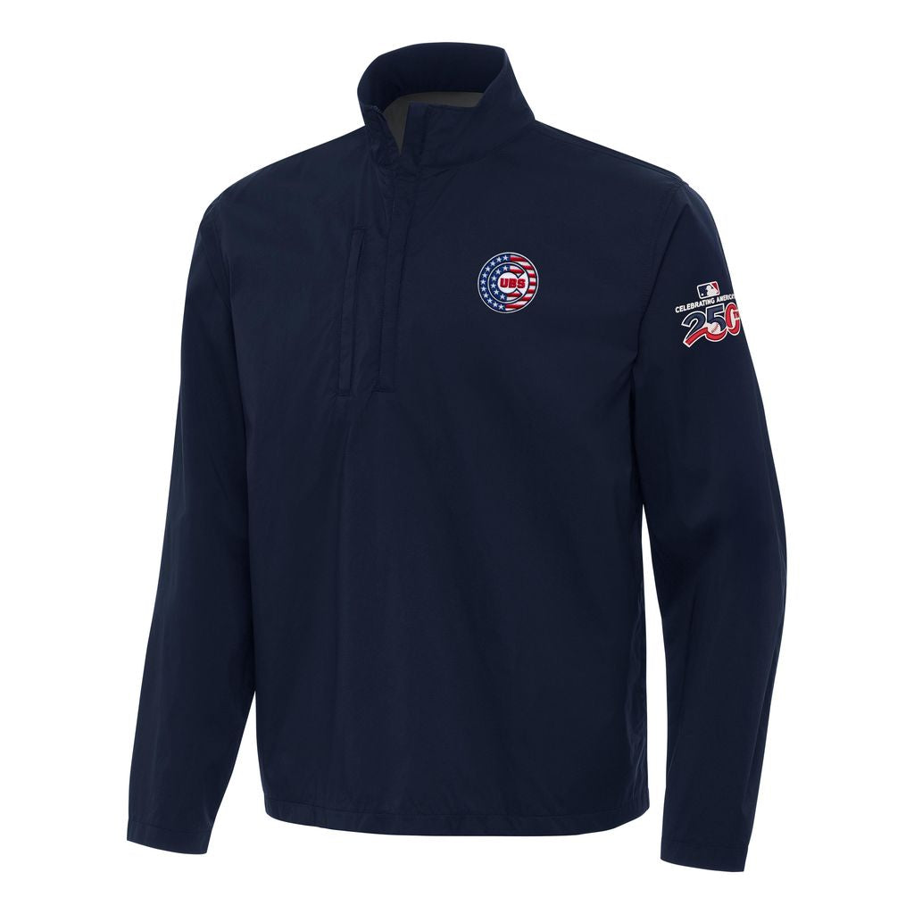 Chicago Cubs Navy Brisk 1/4 Zip Pullover 250th Americana Windbreaker Jacket