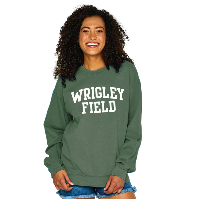 Wrigley Field Willow Green Women's Crewneck Sweatshirt