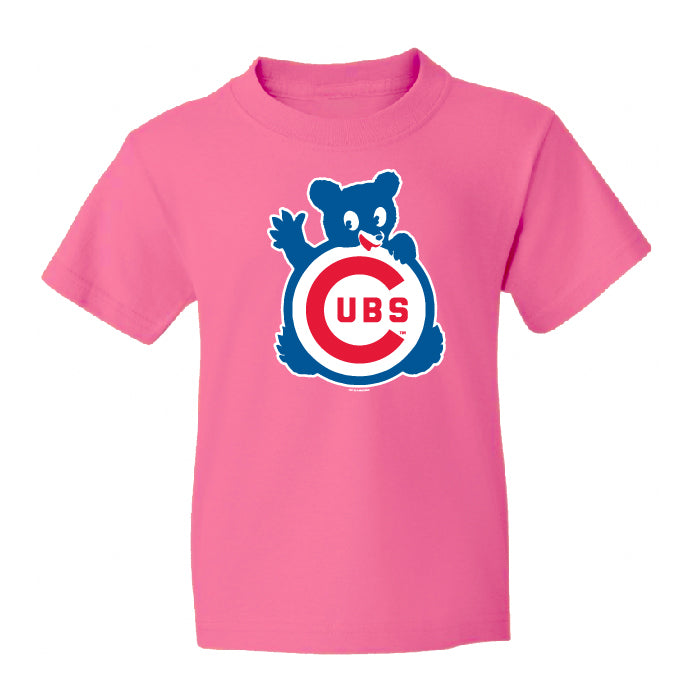 Chicago Cubs Youth Pink Waving Bear Soft Grape T-Shirt
