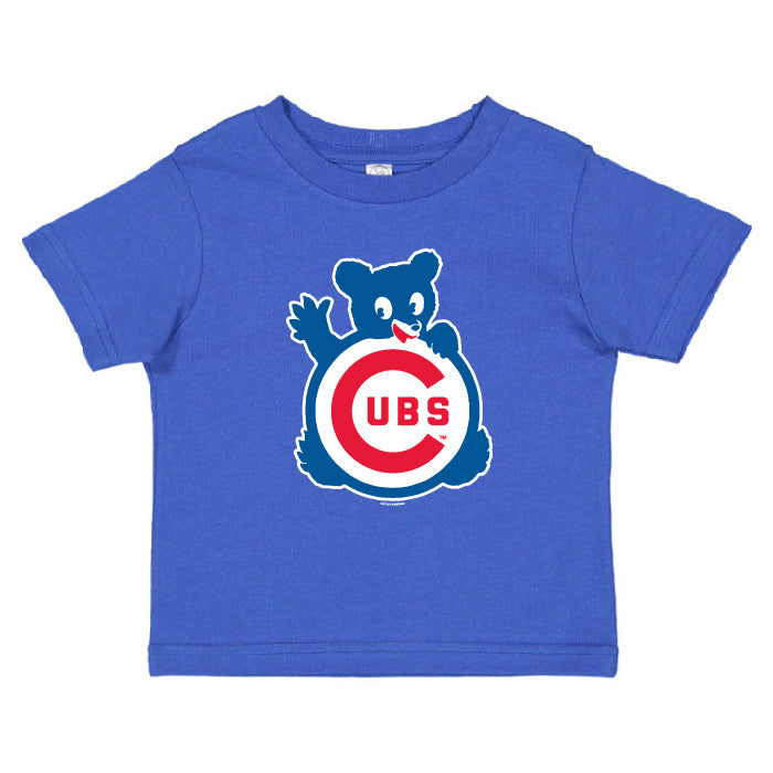 Chicago Cubs Toddler Royal Waving Bear Soft Grape T-Shirt