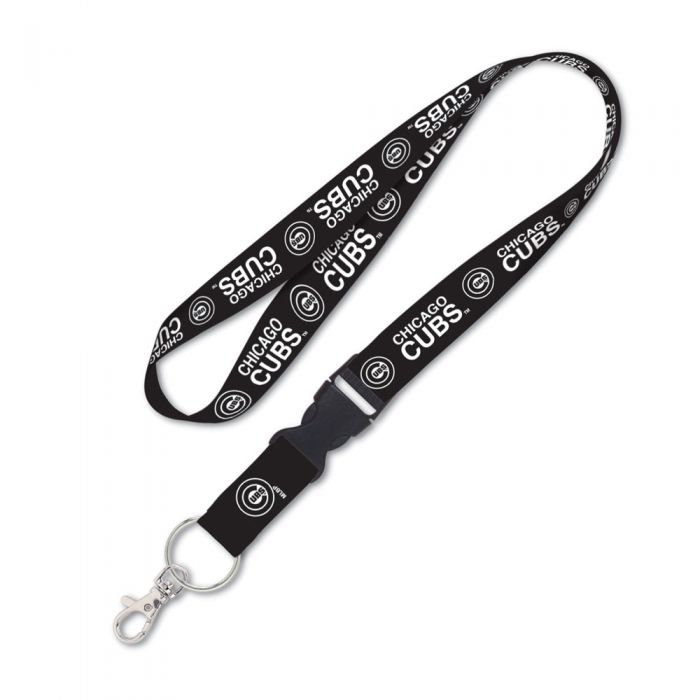 Chicago Cubs Blackout 1" Detachable Lanyard