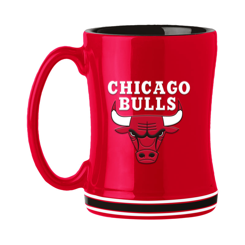 Chicago Bulls Red 14oz Relief Mug Stripes on Bottom